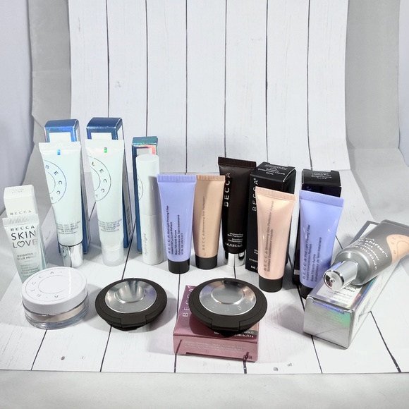 ๐ BECCA Assorted Beauty Makeup Products Primer, Powder,Lipstick+ New - Picture 1 of 15